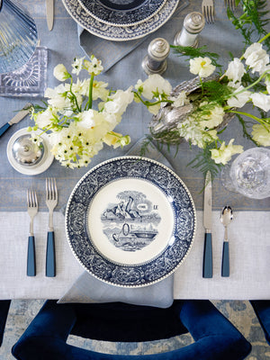  Gien Les Depareillees Rebus Blue Dinner Plate Weston Table 