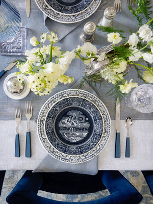  Gien Les Depareillees Rebus Blue Salad Plate Weston Table 