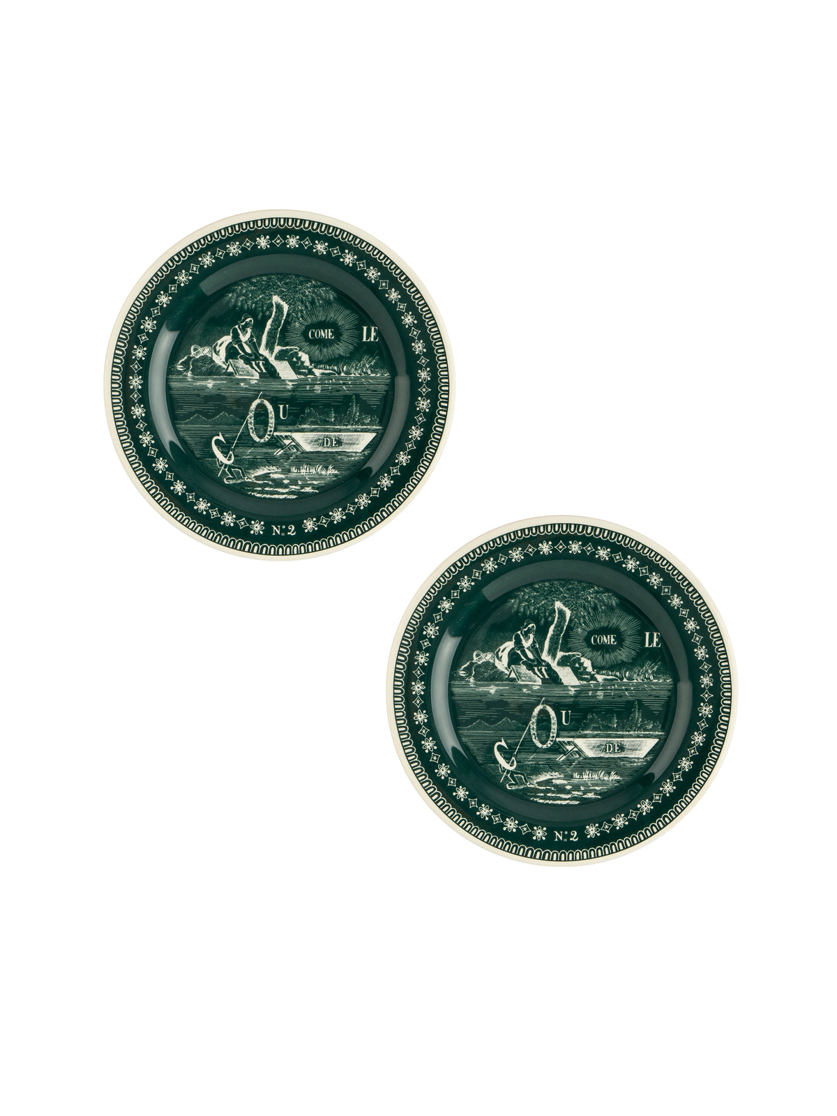 Gien Les Dépareillées Rebus Coaster or Mini Plates Set of Two Weston Table