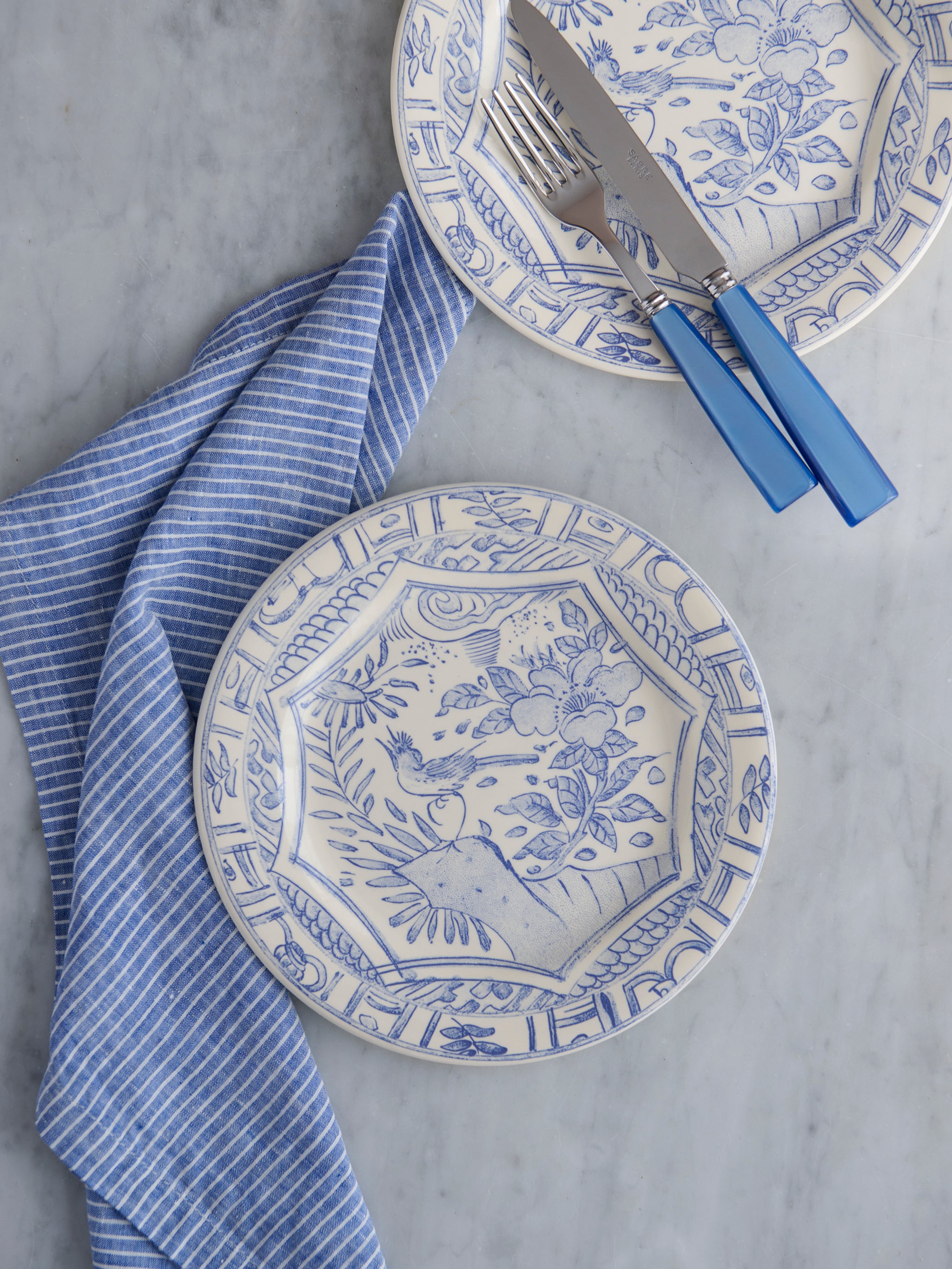 Shop the Gien Oiseau Bleu Salad Plate at Weston Table