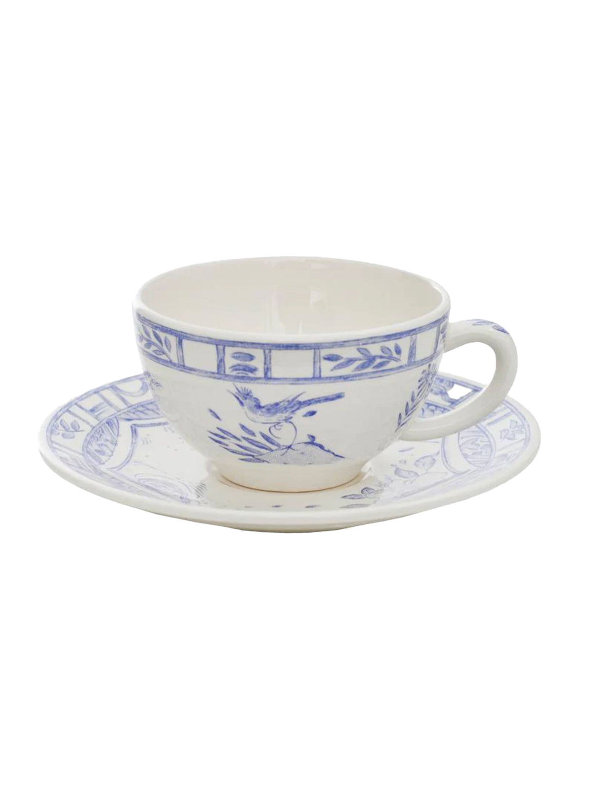 Gien Oiseau Blue Tea Cup & Saucer Set Weston Table 
