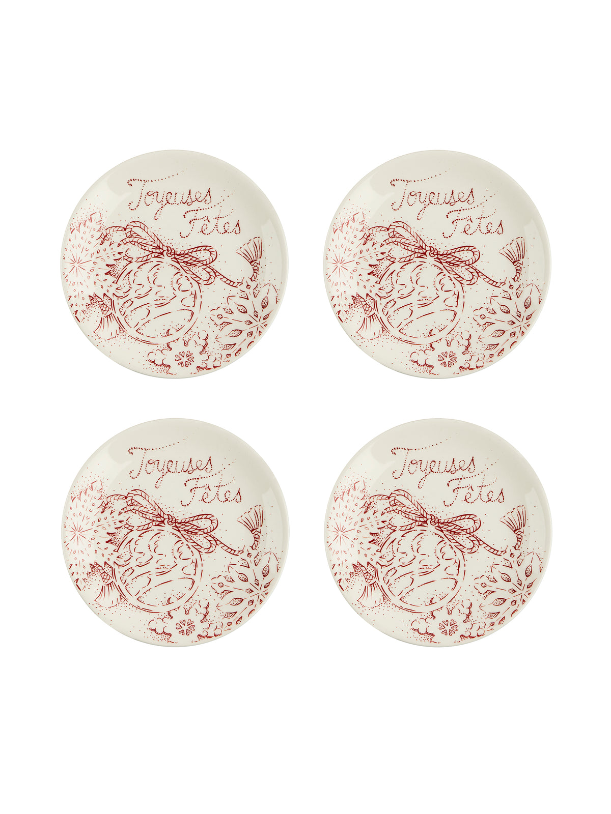 Gien Season's Greetings Coasters or Mini Plates Set of Four Weston Table