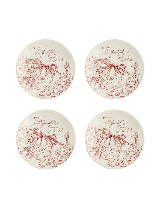 Gien Season's Greetings Coasters or Mini Plates Set of Four Weston Table