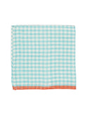 Gingham Aqua & Orange Napkin Set Weston Table