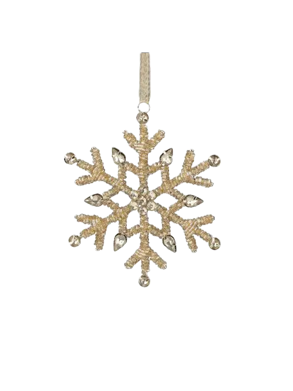 Glass Bead Snowflake Ornament 5 Inches Weston Table