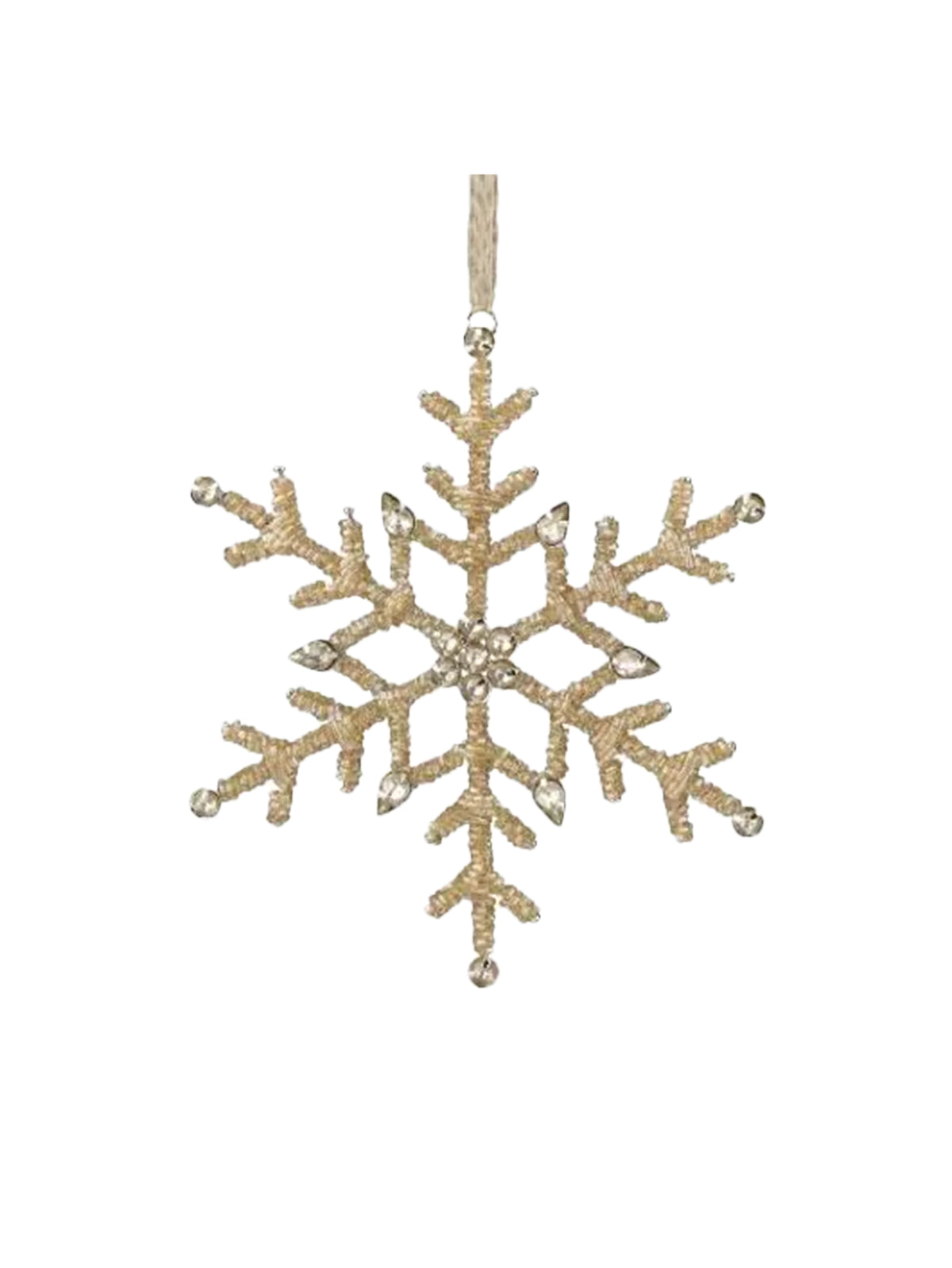 Glass Bead Snowflake Ornament 7 Inches Weston Table