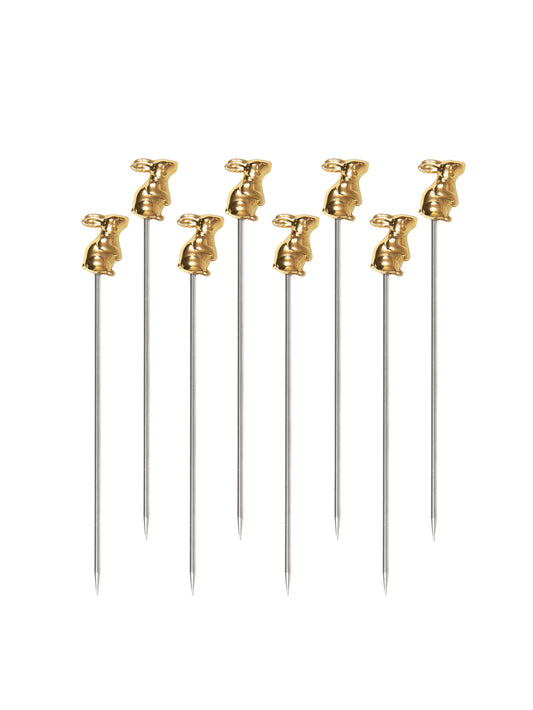 Gold Rabbit Cocktail Picks Set of Eight Weston Table