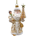 Gold Santa Claus Glass Ornament Weston Table