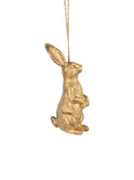 Gold Standing Hare Ornament Weston Tble