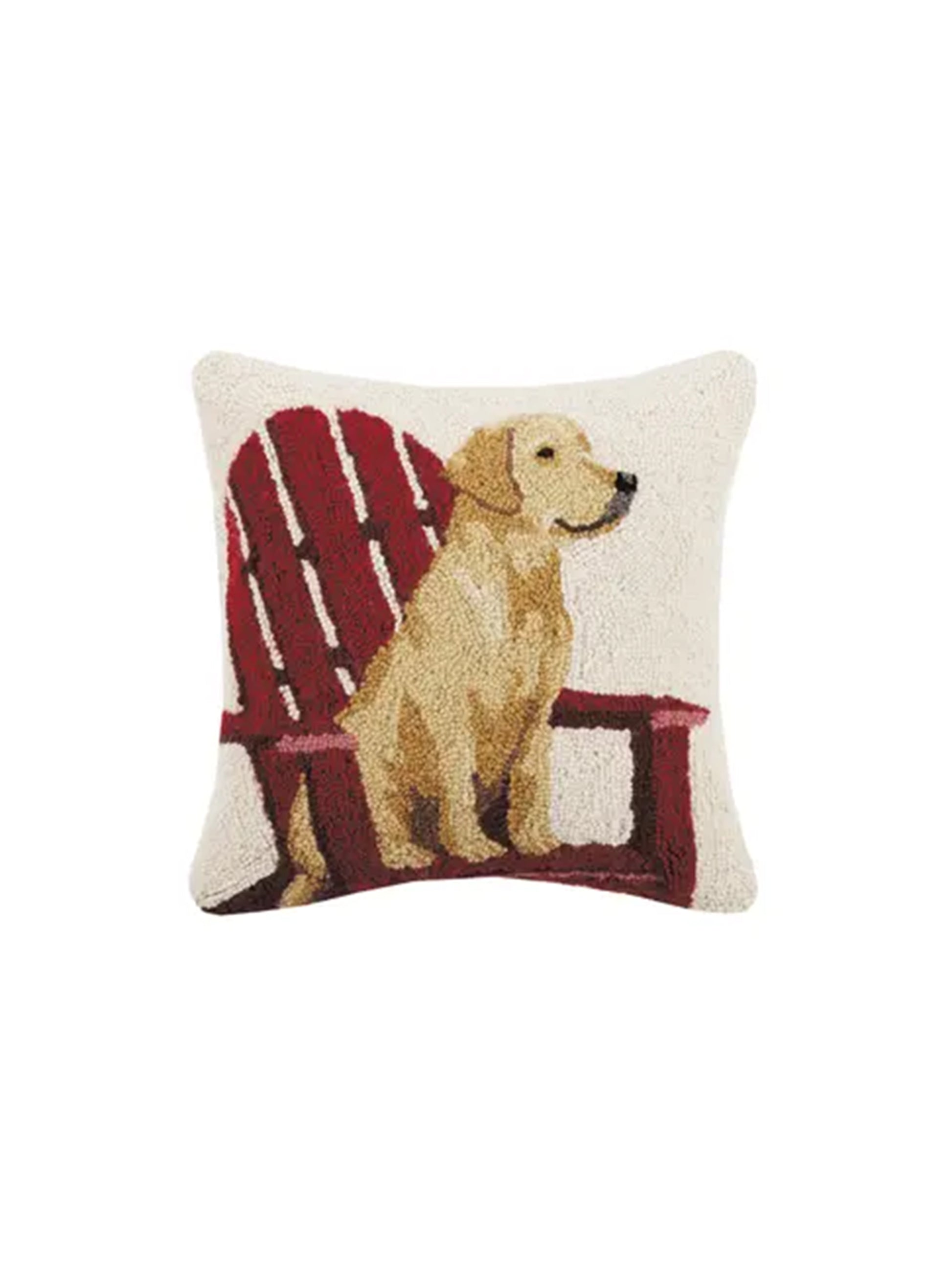 Golden Retriever Adirondack Wool Hook Pillow Weston Table