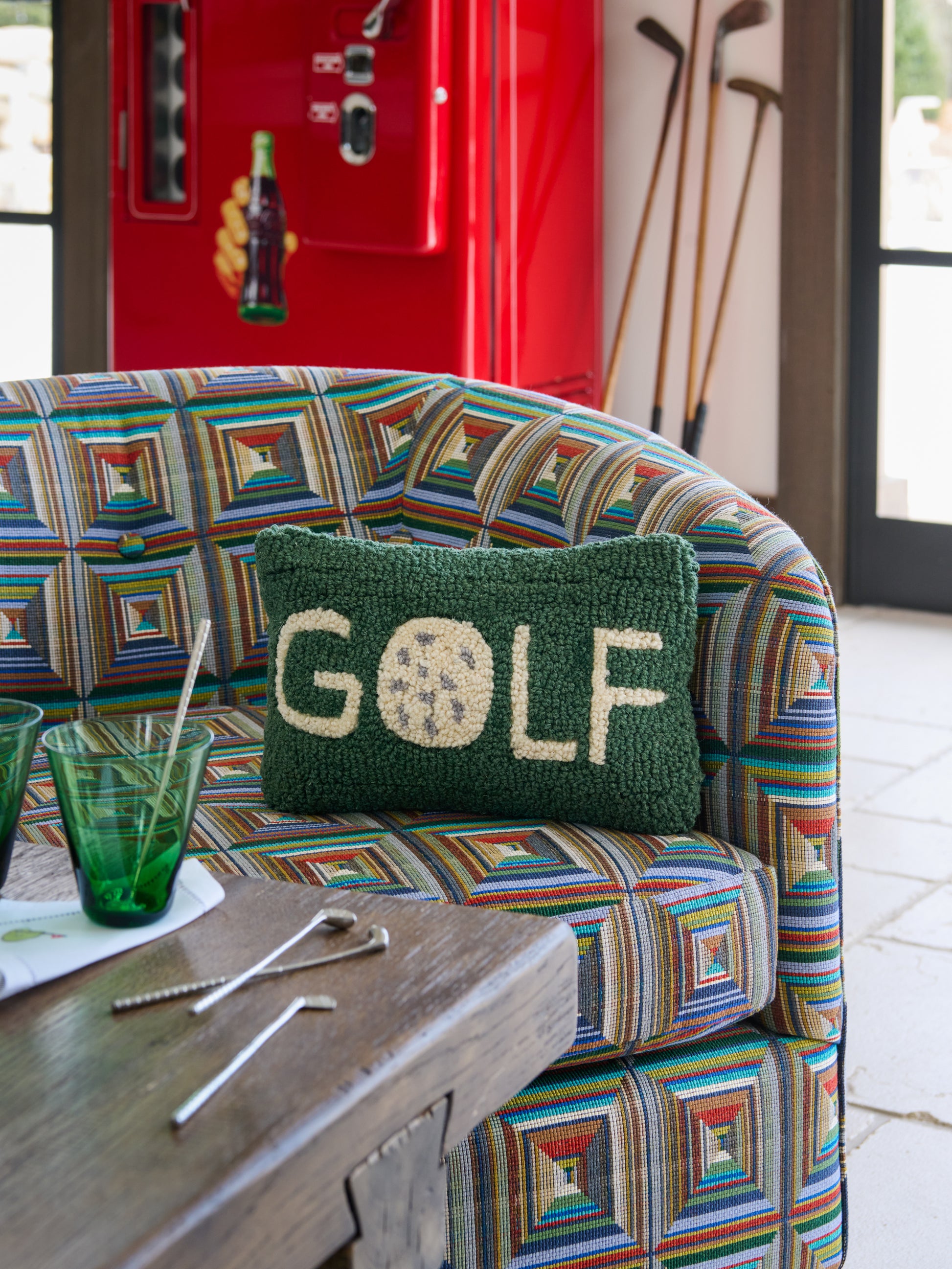 Golf Hooked Wool Pillow Weston Table