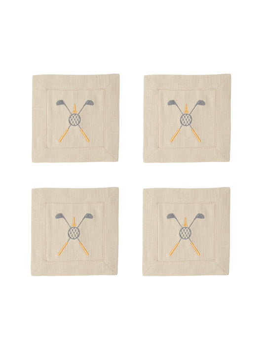 Golf Linen Cocktail Napkins Set of Four Weston Table