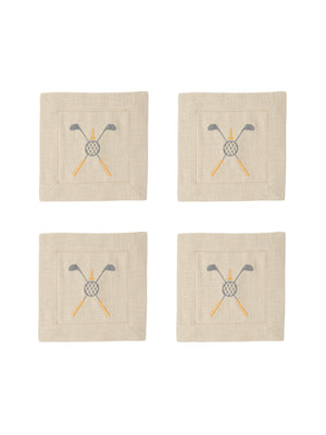  Golf Linen Cocktail Napkins Set of Four Weston Table 