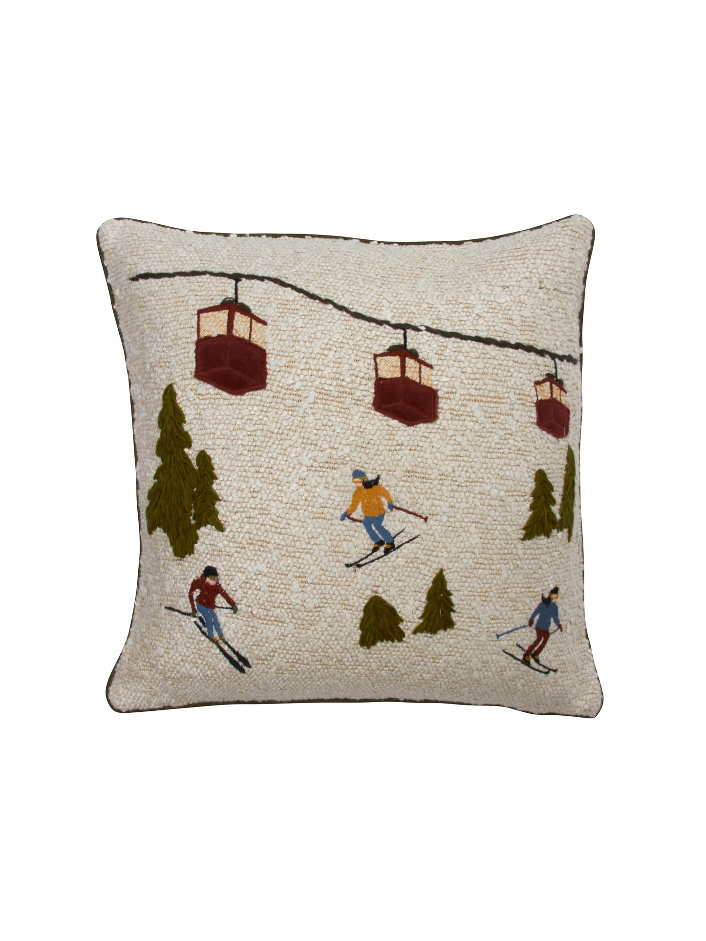 Gondola Embroidered Ski Pillow Weston Table