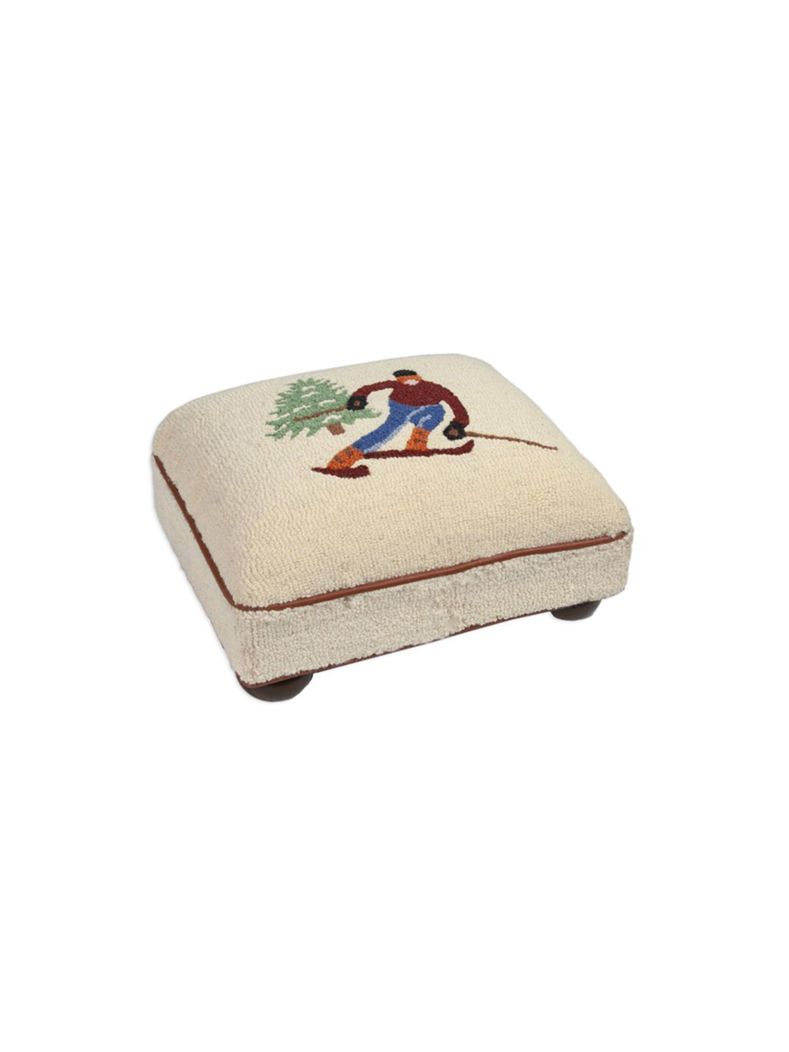 Gone Skiing Hooked Wool Foot Stool Weston Table