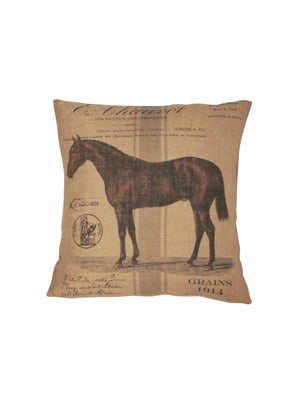  Grain Sack Burlap Bay Horse Pillow Weston Table 