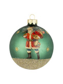 Green Glass Santa Ornament Weston Table