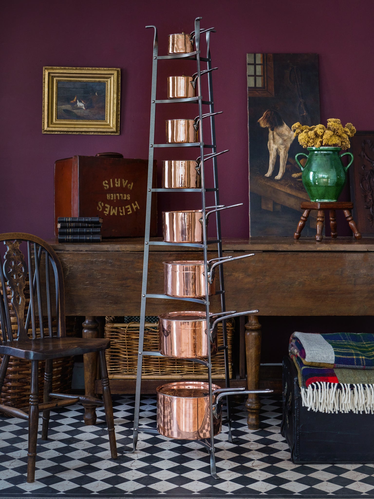 Hammered Steel Pot Stand Weston Table