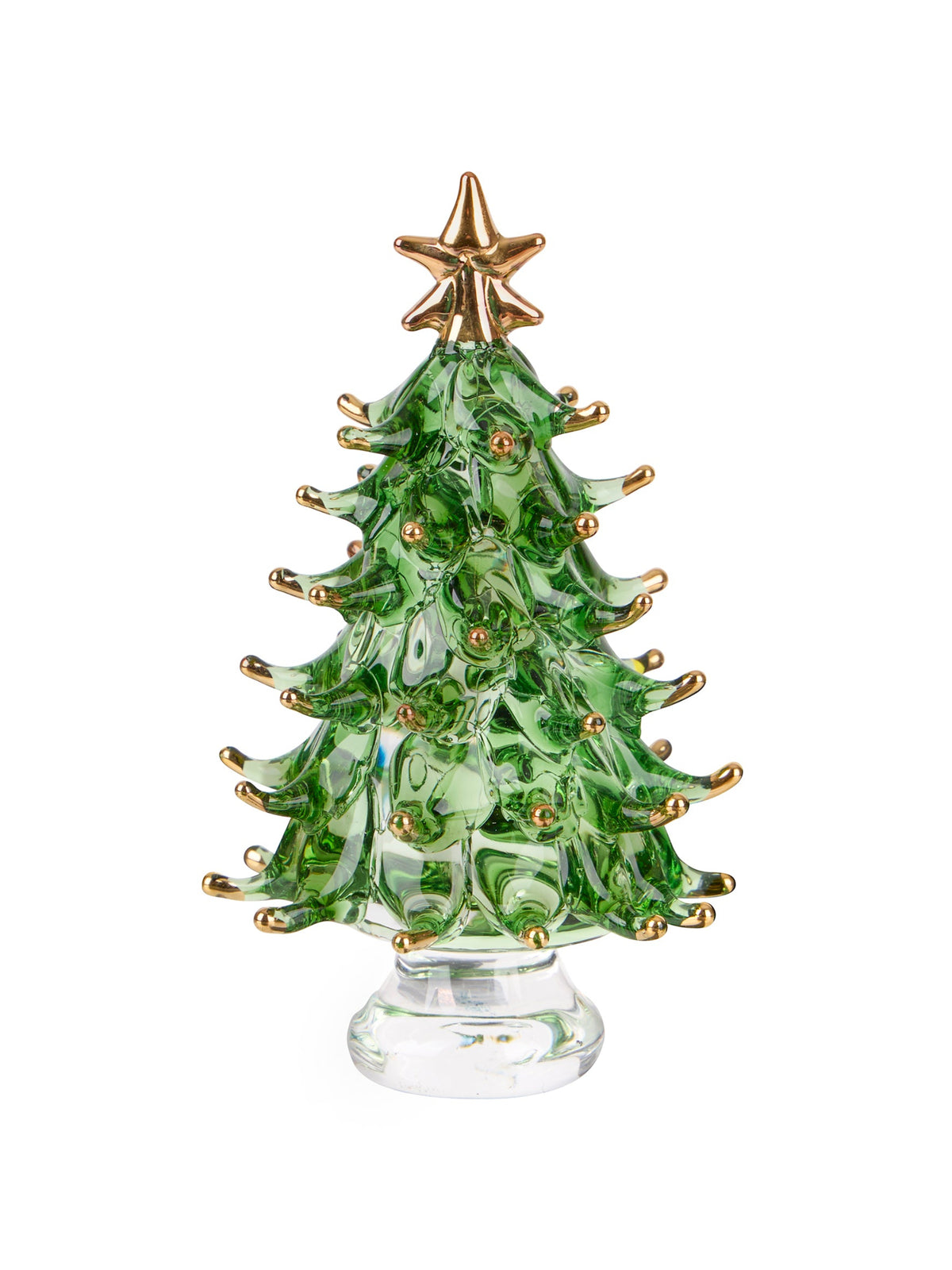 Hand Blown Tiny Glass Christmas Tree with Star Three Weston Table