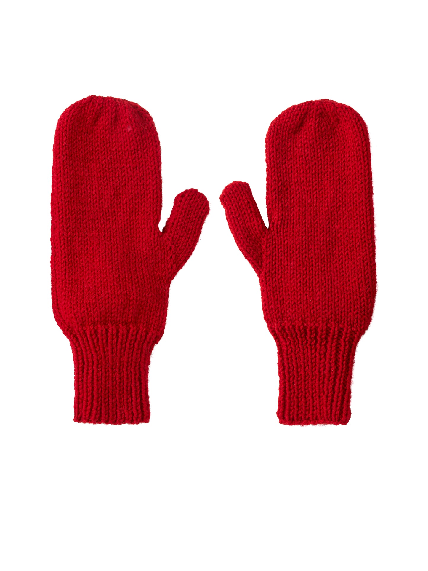 Hand Knit Christmas Red Mittens Weston Table