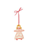 Handmade Scandinavian Clay Christmas Ornament Girl Red Dress Weston Table