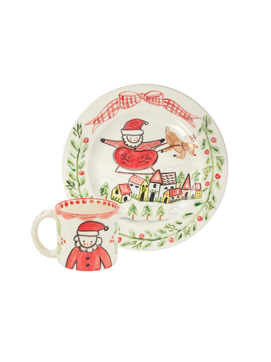 Handmade Scandinavian Santa Milk & Cookies Set Weston Table