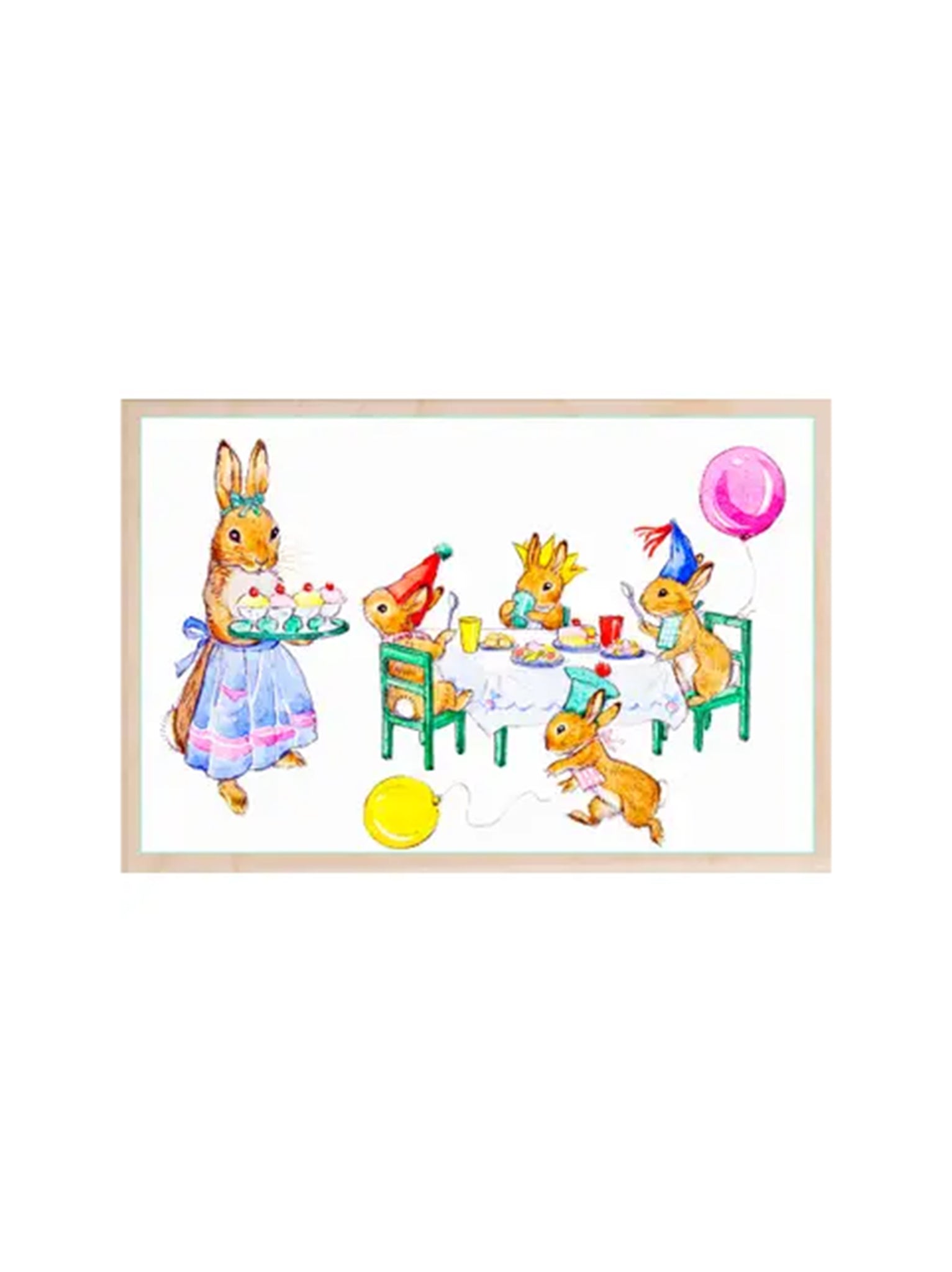 Happy Birthday Bunny Wooden Postcard Weston Table