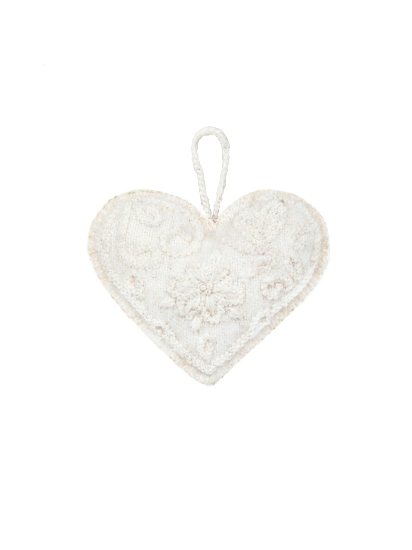 Heart Wool Felt Ornaments Cream Weston Table