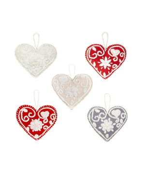  Heart Wool Felt Ornaments Weston Table 