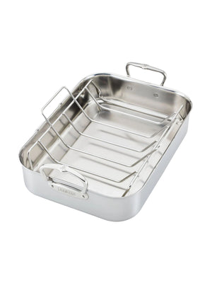  Hestan Provisions 14.5 Inch Classic Clad Roaster with Rack Weston Table 