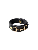 Horse Bit Leather and Brass Napkin Rings Black Weston Table