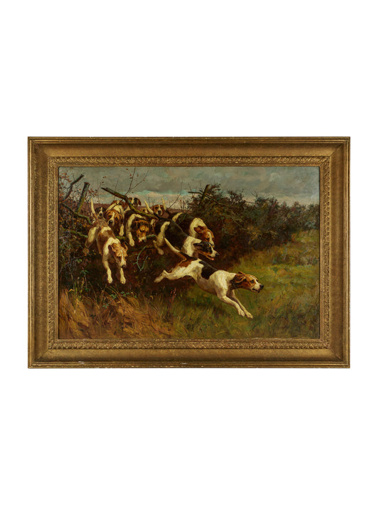 Hunting Hounds 1870s by Alfred Duke Weston Table