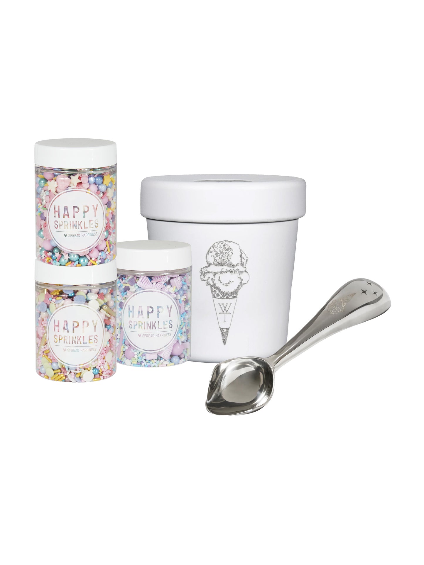 White Ice Cream Gift Set Weston Table