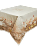 Italian Linen Flocks and Hares Square Tablecloth Weston Table