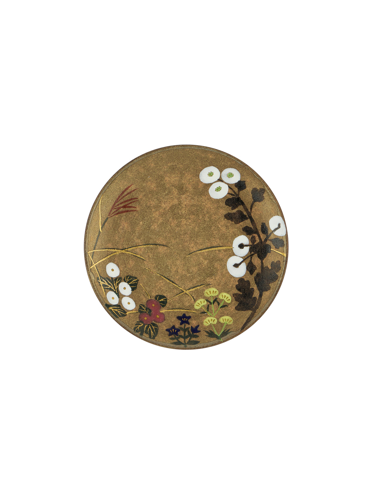 Japanese Ceramic Gold Mamezara Plate Floral Weston Table