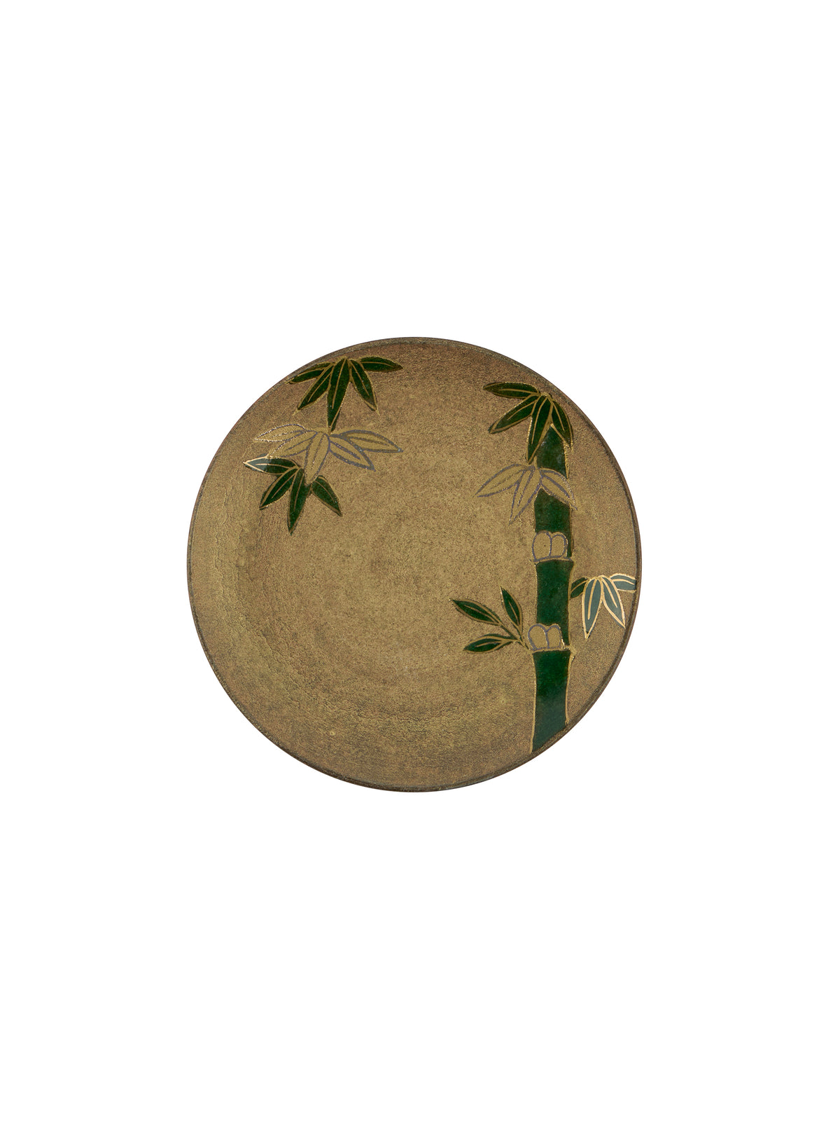 Japanese Ceramic Gold Botanical Mamezara Plate Bamboo Weston Table 