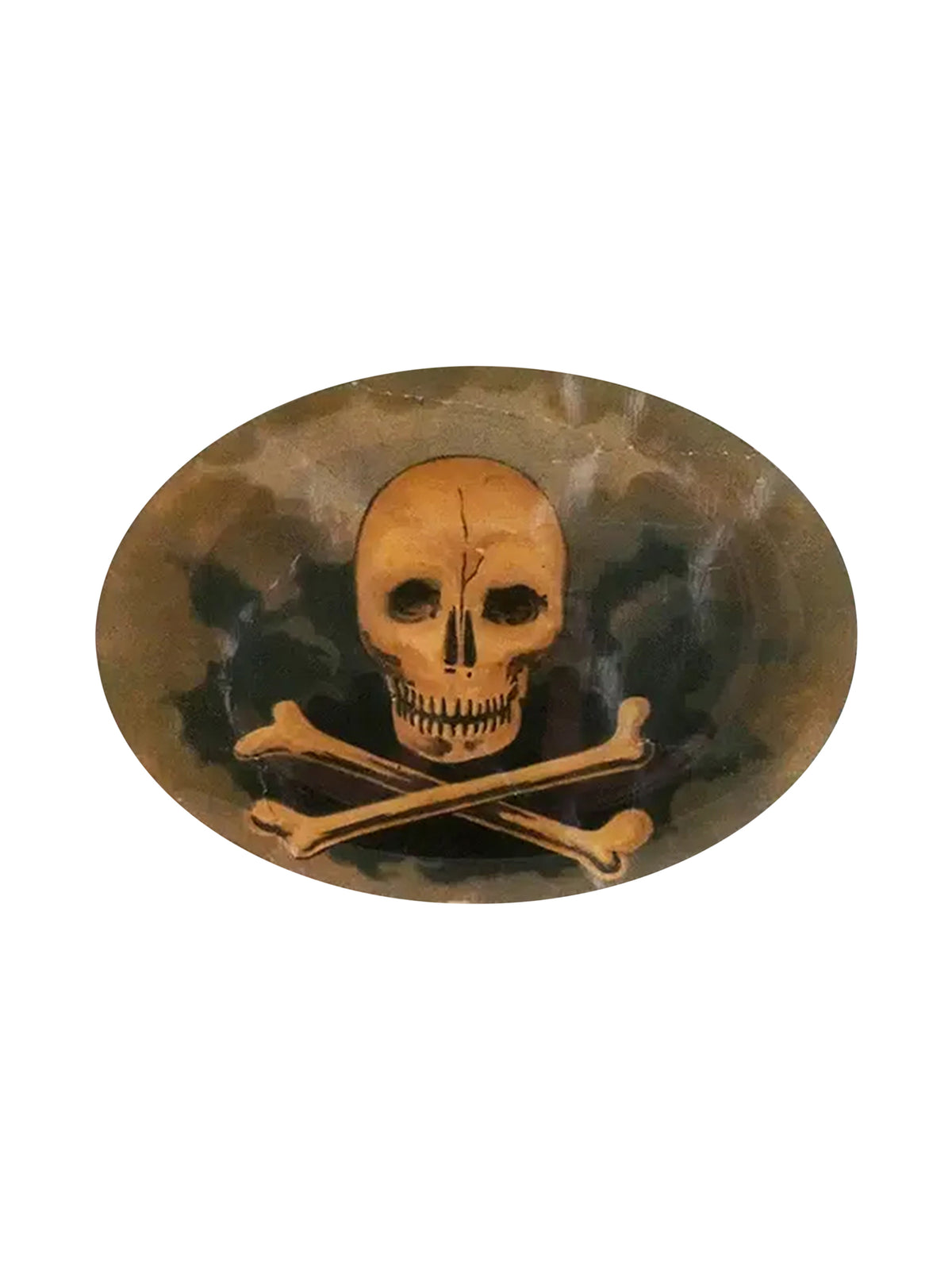 John Derian Iconic Painted Skull & Crossbones Oval Plate Weston Table