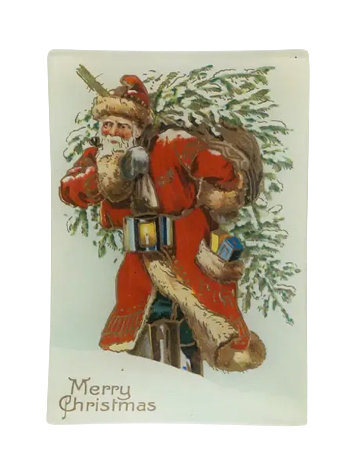 John Derian Santa with Tree Merry Christmas Mini Tray Weston Table