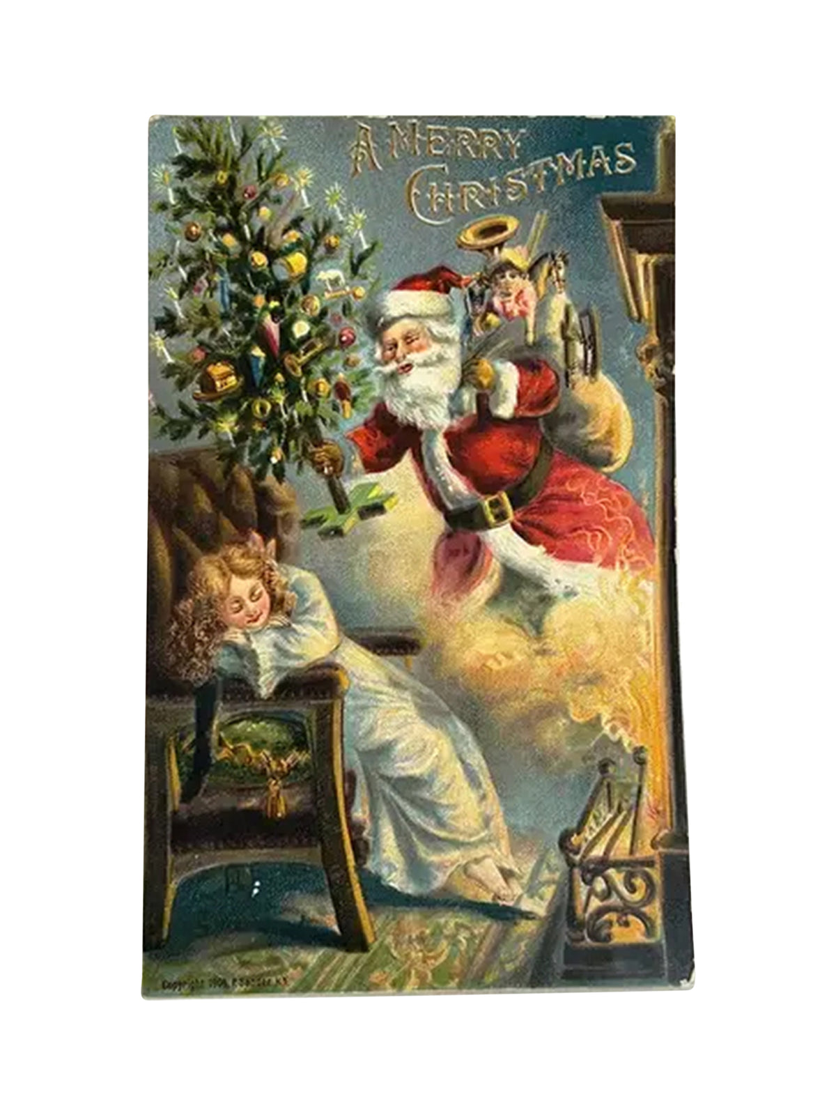 John Derian Santa's Visit A Merry Christmas Rectangular Tray Weston Table