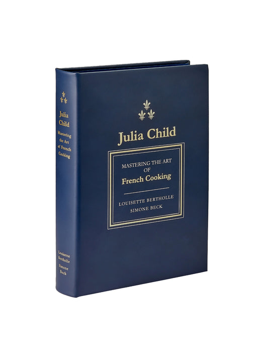 Julia Child Mastering Art of French Cooking Navy Leather Bound Edition Weston Table