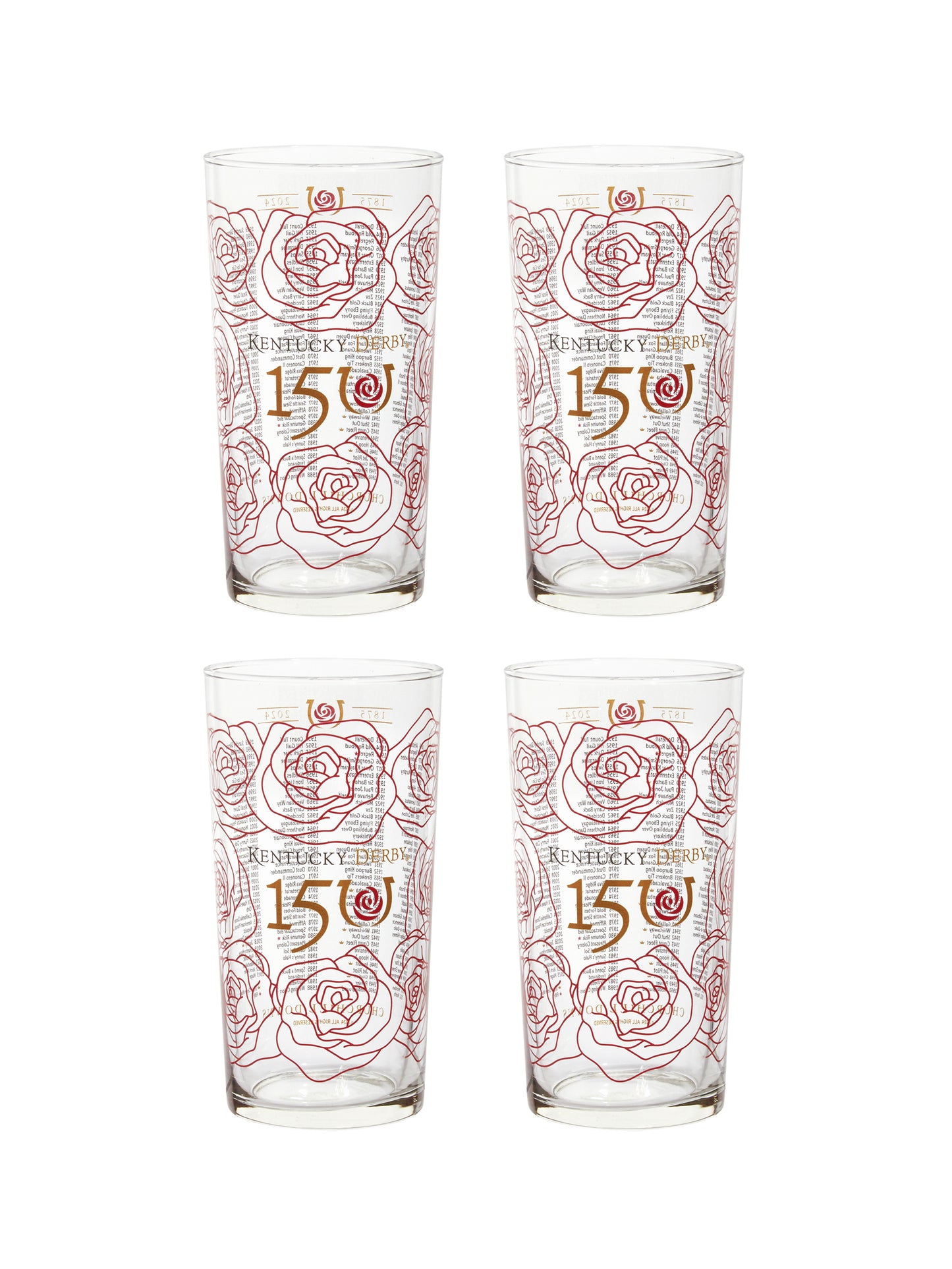 Kentucky Derby 150th Mint Julep Glasses Set of Four Weston Table