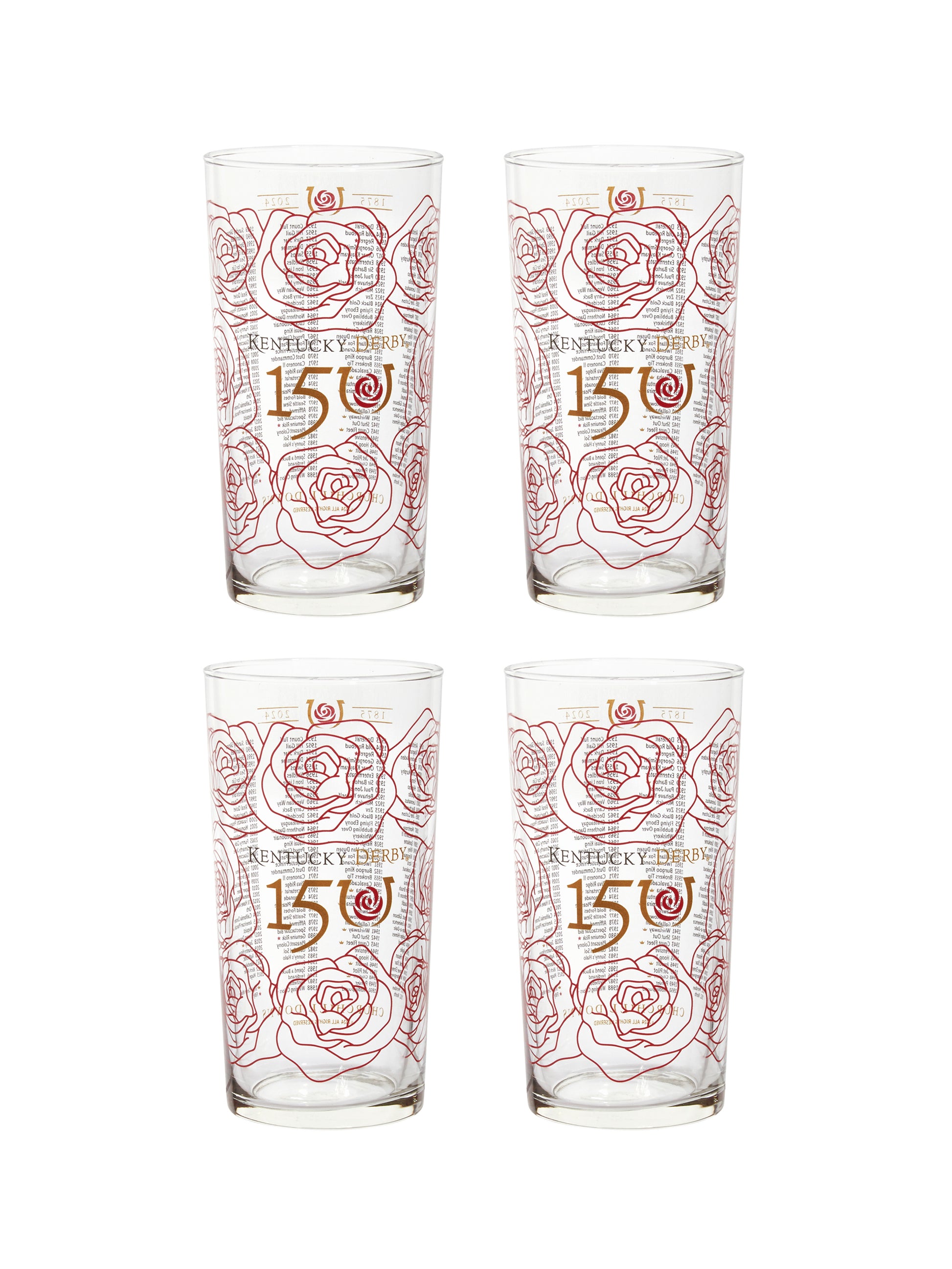 Kentucky Derby 150th Mint Julep Glasses Set of Four Weston Table