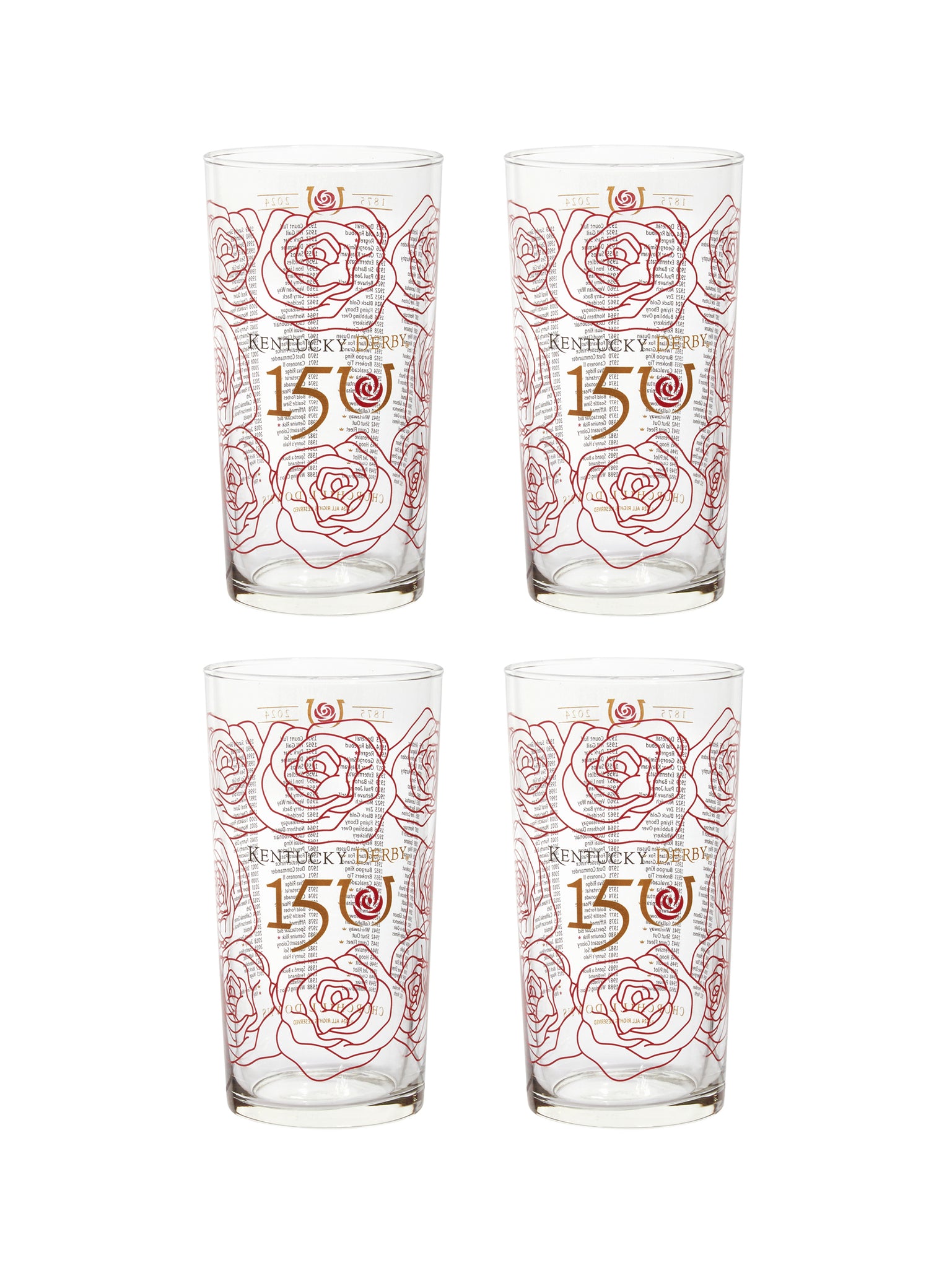 Kentucky Derby 150th Mint Julep Glasses Set of Four Weston Table