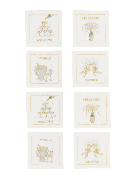 Kim Seybert Cheers Cocktail Napkin Set of Eight Weston Table