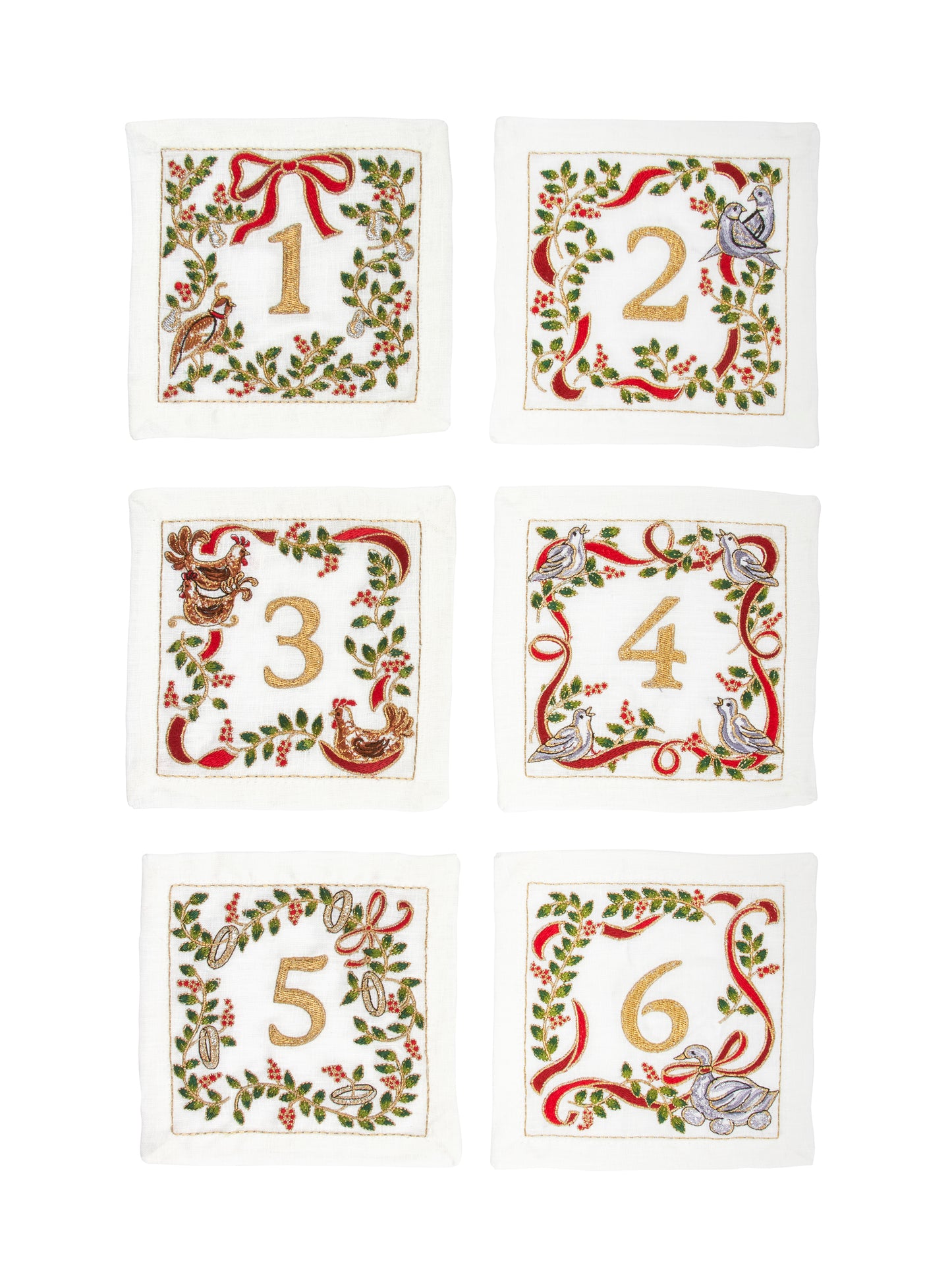 Kim Seybert Christmas Carol Cocktail Napkins Set Weston Table