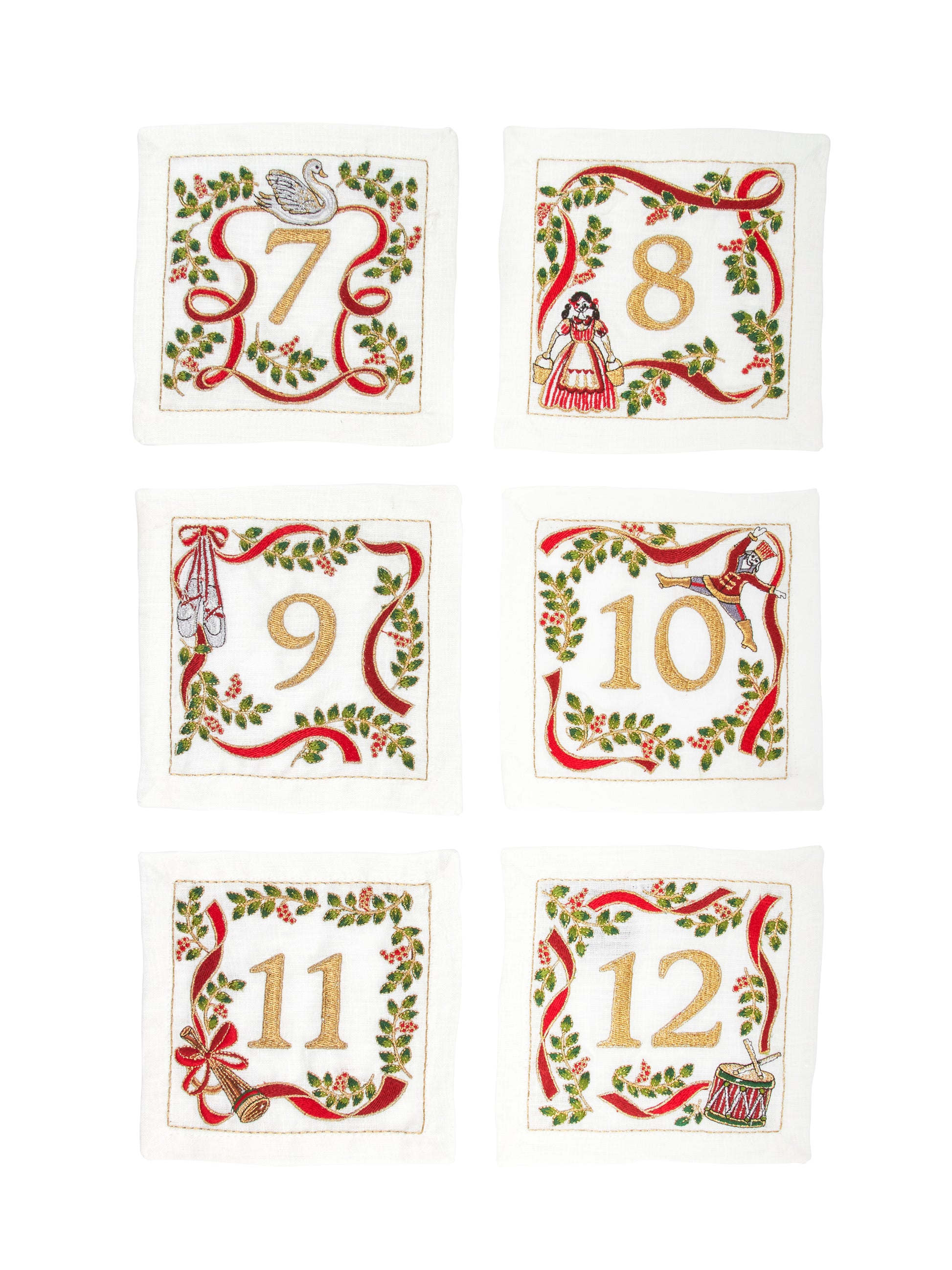 Kim Seybert Christmas Carol Cocktail Napkins Set Weston Table