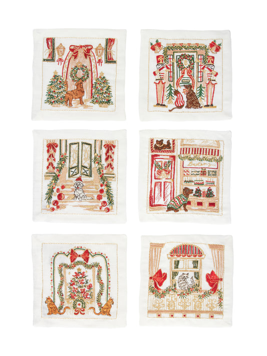 Kim Seybert Holiday Paws Cocktail Napkins Weston Table