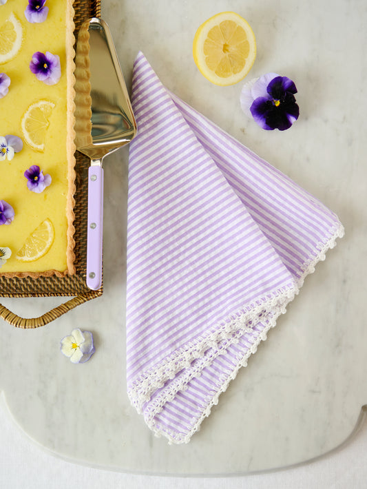 Kim Seybert Lilac & White Seersucker Napkin Set Weston Table