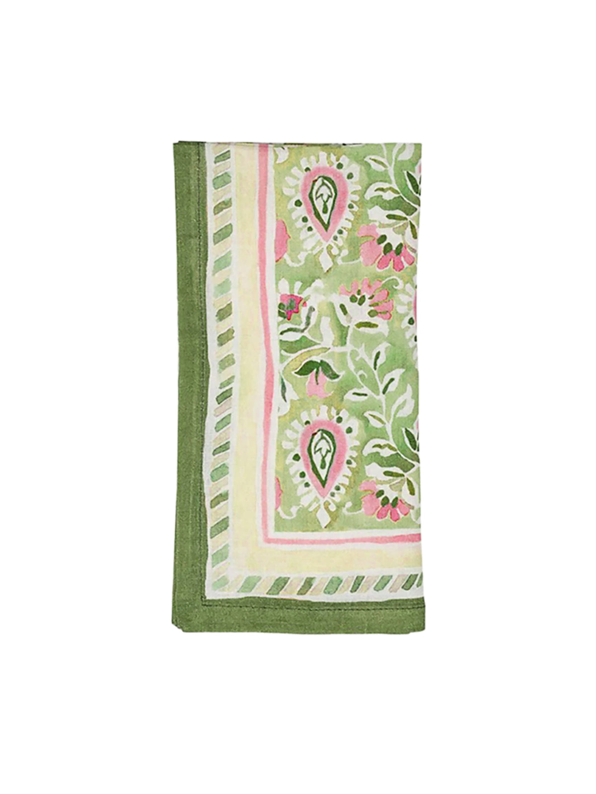 Kim Seybert Mira Napkin Set in Green and Pink Weston Table