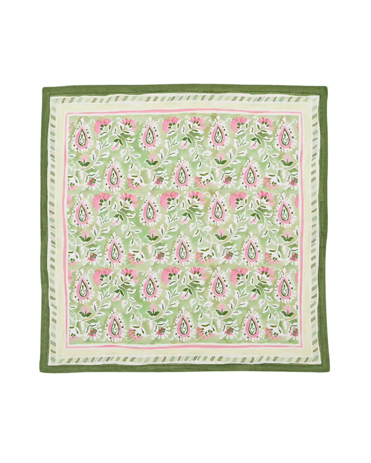 Kim Seybert Mira Napkin Set in Green and Pink Weston Table